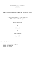 Cover page: Semistar Operations on Integral Domains and Multiplicative Lattices