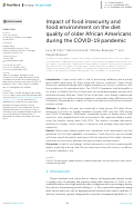 Cover page: Impact of food insecurity and food environment on the diet quality of older African Americans during the COVID-19 pandemic