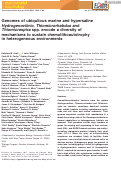 Cover page: Genomes of ubiquitous marine and hypersaline Hydrogenovibrio, Thiomicrorhabdus and Thiomicrospira spp. encode a diversity of mechanisms to sustain chemolithoautotrophy in heterogeneous environments