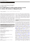 Cover page: Use of Pi5(t) markers in marker-assisted selection to screen for cultivars with resistance to Magnaporthe grisea.