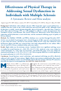 Cover page: Effectiveness of Physical Therapy in Addressing Sexual Dysfunction in Individuals with Multiple Sclerosis: A Systematic Review and Meta-analysis.