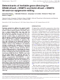 Cover page: Determinants of heritable gene silencing for KRAB-dCas9 + DNMT3 and Ezh2-dCas9 + DNMT3 hit-and-run epigenome editing