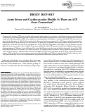 Cover page: Acute Stress and Cardiovascular Health: Is There an ACE Gene Connection?