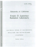 Cover page: Electrical Design of Electrostatic Deflectors for Sector-Focused Cyclotrons