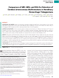 Cover page: Comparison of MRI, MRA, and DSA for Detection of Cerebral Arteriovenous Malformations in Hereditary Hemorrhagic Telangiectasia.