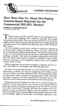 Cover page: How Does One Go About Developing Content-Based Materials for the Commercial ESL/EFL Market?