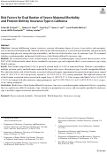 Cover page: Risk Factors for Dual Burden of Severe Maternal Morbidity and Preterm Birth by Insurance Type in California