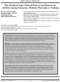 Cover page: Why Residents Quit: National Rates of and Reasons for Attrition Among Emergency Medicine Physicians in Training