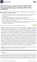 Cover page: Systems Biology Analysis Reveals Eight SLC22 Transporter Subgroups, Including OATs, OCTs, and OCTNs