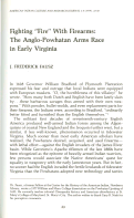 Cover page: Fighting "Fire" With Firearms: The Anglo-Powhatan Arms Race in Early Virginia