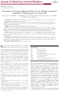 Cover page: Prevalence of Gastroesophageal Reflux in Cats During Anesthesia and Effect of Omeprazole on Gastric pH.