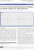 Cover page: A low-cost printed circuit board-based centrifugal microfluidic platform for dielectrophoresis.