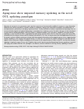 Cover page: Aging mice show impaired memory updating in the novel OUL updating paradigm