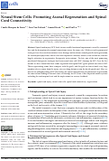 Cover page: Neural Stem Cells: Promoting Axonal Regeneration and Spinal Cord Connectivity