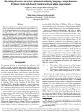 Cover page: Encoding discourse structure information during language comprehension: Evidence from web-based visual world paradigm experiments