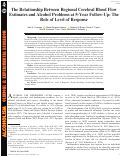 Cover page: The Relationship Between Regional Cerebral Blood Flow Estimates and Alcohol Problems at 5‐Year Follow‐Up: The Role of Level of Response