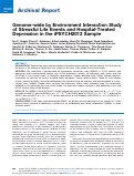 Cover page: Genome-wide by Environment Interaction Study of Stressful Life Events and Hospital-Treated Depression in the iPSYCH2012 Sample