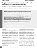 Cover page: Cingulum stimulation enhances positive affect and anxiolysis to facilitate awake craniotomy