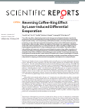 Cover page: Reversing Coffee-Ring Effect by Laser-Induced Differential Evaporation