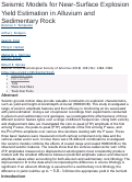 Cover page: Seismic Models for Near‐Surface Explosion Yield Estimation in Alluvium and Sedimentary RockSeismic Models for Near‐Surface Explosion Yield Estimation in Alluvium and Sedimentary Rock