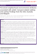 Cover page: Perceived neighborhood environmental attributes associated with adults' transport-related walking and cycling: Findings from the USA, Australia and Belgium