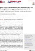 Cover page: High-Quality Draft Genome Sequence of the Siderophilic and Thermophilic Leptolyngbyaceae Cyanobacterium JSC-12