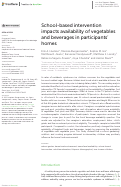 Cover page: School-based intervention impacts availability of vegetables and beverages in participants homes.