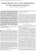 Cover page: Granular Resistive Force Theory Implementation for Three-Dimensional Trajectories