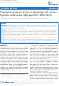 Cover page: Ensemble analyses improve signatures of tumour hypoxia and reveal inter-platform differences