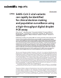 Cover page: SARS-CoV-2 viral variants can rapidly be identified for clinical decision making and population surveillance using a high-throughput digital droplet PCR assay