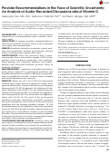 Cover page: Provider Recommendations in the Face of Scientific Uncertainty: An Analysis of Audio-Recorded Discussions about Vitamin D