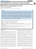 Cover page: Assessing Reference Genes for Accurate Transcript Normalization Using Quantitative Real-Time PCR in Pearl Millet [Pennisetum glaucum (L.) R. Br.]