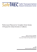 Cover page: Performance Measures for Complete, Green Streets: A Proposal for Urban Arterials in California