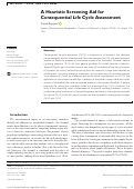 Cover page: A Heuristic Screening Aid for Consequential Life Cycle Assessment