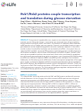 Cover page: Rvb1/Rvb2 proteins couple transcription and translation during glucose starvation