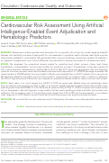 Cover page: Cardiovascular Risk Assessment Using Artificial Intelligence-Enabled Event Adjudication and Hematologic Predictors