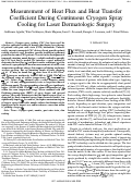 Cover page: Measurement of Heat Flux and Heat Transfer Coefficient During Continuous Cryogen Spray Cooling for Laser Dermatologic Surgery