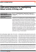 Cover page: Light-gated integrator for highlighting kinase activity in living cells.