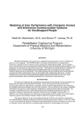 Cover page: Modeling of User Performance with Computer Access and Alternative Communication Systems for Handicapped People