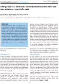 Cover page: Allergic contact dermatitis to methylisothiazolinone in hair care products: report of a case