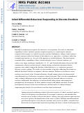 Cover page: Infant Differential Behavioral Responding to Discrete Emotions