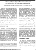 Cover page: Effects of the Medicare Alzheimer's disease demonstration on Medicare expenditures.