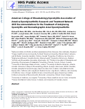 Cover page: American College of Rheumatology/Spondylitis Association of America/Spondyloarthritis Research and Treatment Network 2015 Recommendations for the Treatment of Ankylosing Spondylitis and Nonradiographic Axial Spondyloarthritis