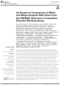 Cover page: An Empirical Comparison of Meta- and Mega-Analysis With Data From the ENIGMA Obsessive-Compulsive Disorder Working Group.