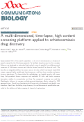 Cover page: A multi-dimensional, time-lapse, high content screening platform applied to schistosomiasis drug discovery