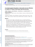 Cover page: Sociodemographic Disparities in Intervention Service Utilization in Families of Children with Autism Spectrum Disorder