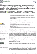 Cover page: Reports of Negative Interactions with Healthcare Providers among Transgender, Nonbinary, and Gender-Expansive People assigned Female at Birth in the United States: Results from an Online, Cross-Sectional Survey.