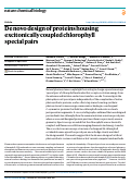 Cover page: De novo design of proteins housing excitonically coupled chlorophyll special pairs