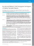 Cover page: Accuracy and Safety of 1,055 Transjugular Liver Biopsies in Postliver Transplant Patients.