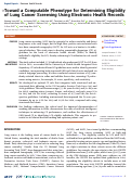 Cover page of Toward a Computable Phenotype for Determining Eligibility of Lung Cancer Screening Using Electronic Health Records.